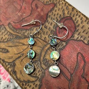 Vintage, Exceptional Abalone Shell Dangle Earrings from my Aunt’s Collection